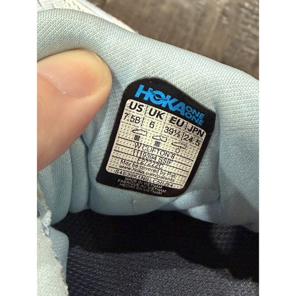 Hoka One One Clifton 8 Womens Running Shoes Gray Athletic Sneakers Size 7.5B - Picture 8 of 8